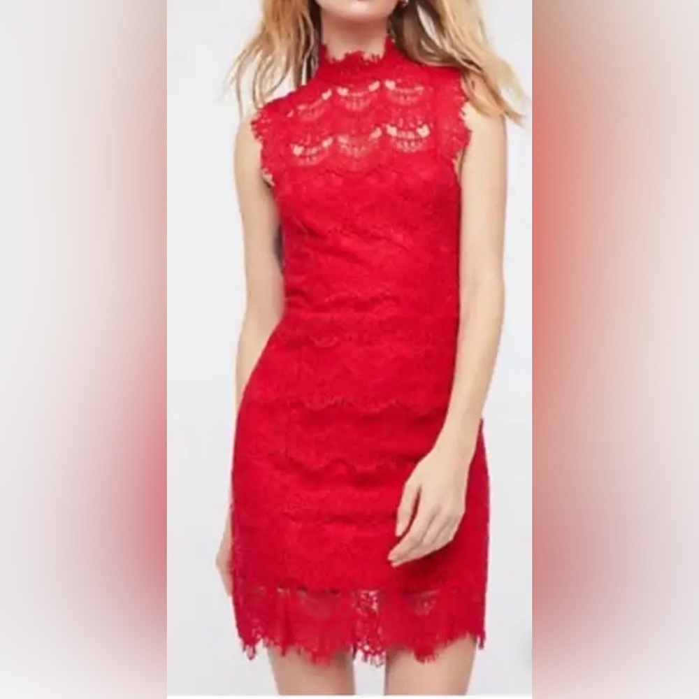 NWT Red Lace Mini Dress. Size XS. ❤️